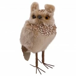 Northlight 6" Brown Sequin Standing Owl Christmas Figurine