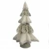 Northlight 20" Gray And Beige Multi Textured Triangular Table Top Christmas Tree With Glitter
