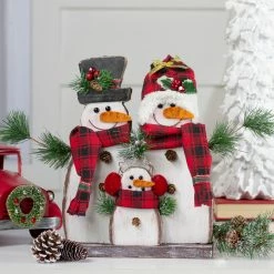 Northlight 16" Snowman Family With Plaid Scarves Table Top Christmas Decoration -Northlight Shop northlight ja87544 5 58939.1665433300