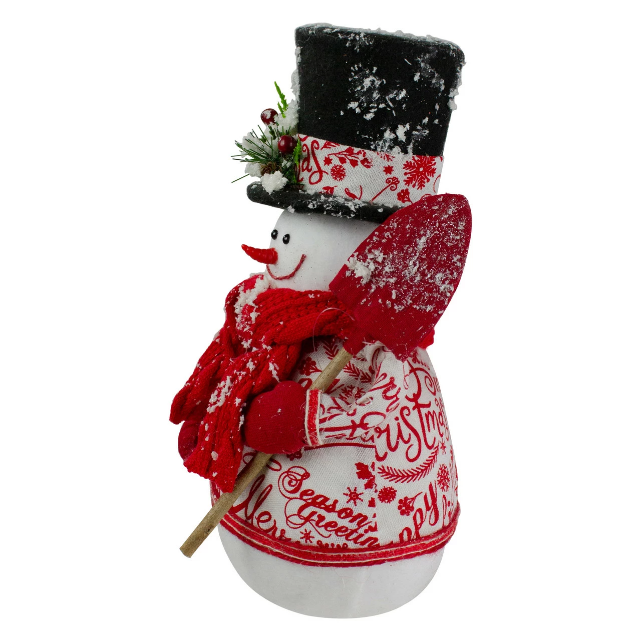 Northlight 12.5" White And Red Standing Snowman With Shovel Table Top Christmas Decoration 4 Northlight 12.5" White And Red Standing Snowman With Shovel Table Top Christmas Decoration - Image 4