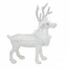 Northlight 13.5" White Cable Knit Standing Reindeer Christmas Figure