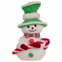 Northlight 10" Snowman With Candy Cane Christmas Figure