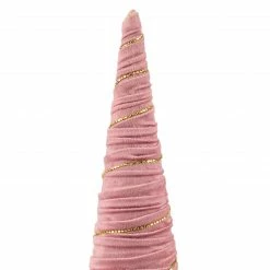 Northlight 15.25" Pink Fabric With Gold Garland Christmas Cone Tree -Northlight Shop northlight ja93327 2 02880.1645836908