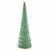 Northlight 11.5" Green Fabric With Gold Garland Christmas Cone Tree
