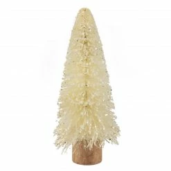 Northlight 11.5" Glittered Cream Sisal Christmas Tree Decoration