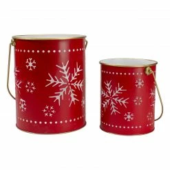 Northlight Set Of 2 Red And Gold Metal Snowflake Candle Lanterns Christmas Decoration -Northlight Shop northlight jf91324 1 70800.1605061113