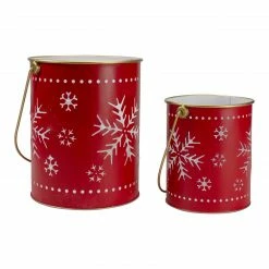 Northlight Set Of 2 Red And Gold Metal Snowflake Candle Lanterns Christmas Decoration -Northlight Shop northlight jf91324 2 65747.1605061114