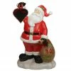 Northlight 19" Red Santa Holding Toy Sack And Blackboard Christmas Statue