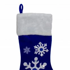 Northlight 22.25" Blue And White Velveteen Embroidered Christmas Stocking -Northlight Shop northlight l27898 1 26687.1588369035