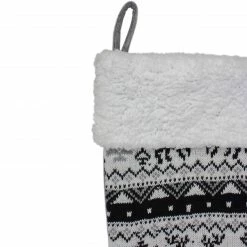 Northlight 21" Black, Gray And White Rustic Lodge Knit Christmas Stocking With Sherpa Cuff -Northlight Shop northlight l27906 2 67781.1588355123