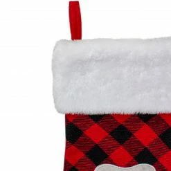 Northlight 15.5" Red And Black Buffalo Plaid Pet Embroidered Christmas Stocking -Northlight Shop northlight l27909 2 20854.1664726381
