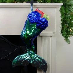 Northlight 24" Green And Black Sequined Iridescent Mermaid Christmas Stocking 5 Northlight 24" Green And Black Sequined Iridescent Mermaid Christmas Stocking -Northlight Shop northlight l27910 4 85912.1665610425