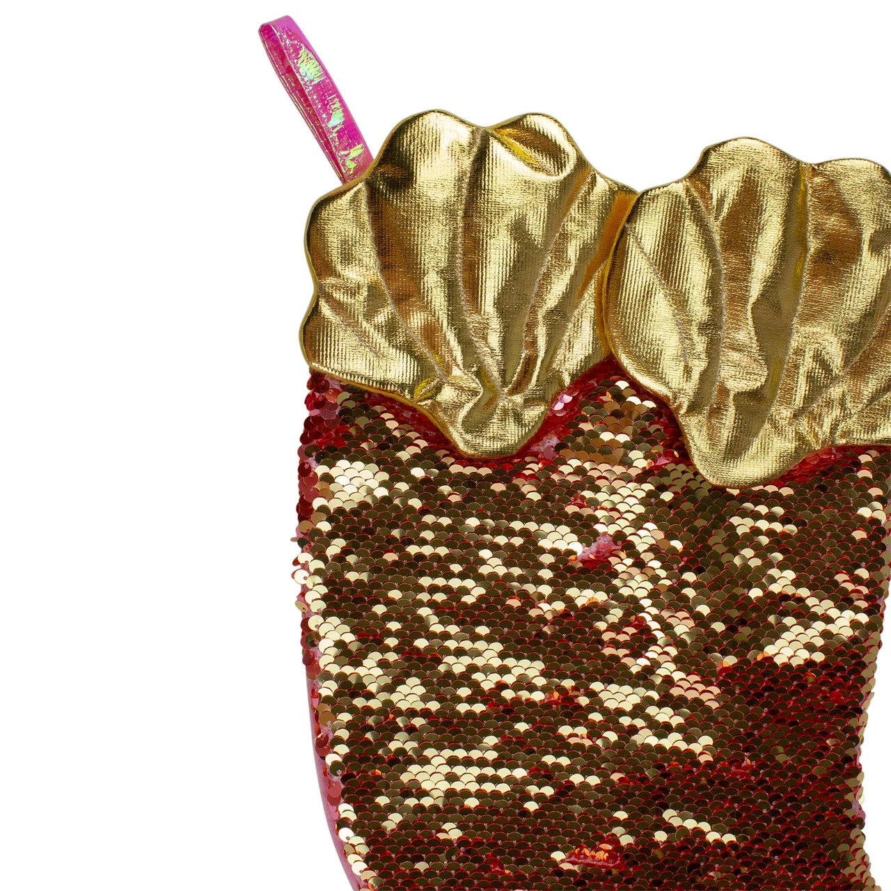 Northlight 24" Pink And Gold Sequined Iridescent Mermaid Christmas Stocking 4 Northlight 24" Pink And Gold Sequined Iridescent Mermaid Christmas Stocking - Image 4