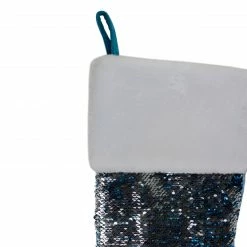 Northlight 22.75" Sky Blue And Silver Reversible Sequined Christmas Stocking With Faux Fur Cuff -Northlight Shop northlight l27914 3 62194.1588344223