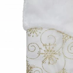 Northlight 20" White And Gold Glittered Snowflake Christmas Stocking With Cuff -Northlight Shop northlight l35341 1 14594.1588350452