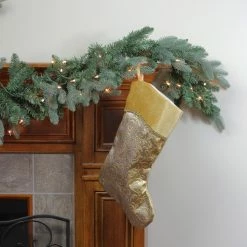 Northlight 20.5" Metallic Gold Christmas Stocking With Curved Cuff -Northlight Shop northlight l35343 2 36136.1591634584