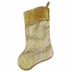Northlight 20.5" Metallic Gold Christmas Stocking With Curved Cuff -Northlight Shop northlight l35343 3 98100.1599786791