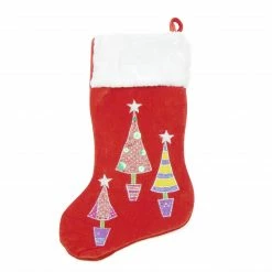 Northlight 20" Red And White Embroidered Velveteen Cuff Christmas Tree Stocking 3 Northlight 20" Red And White Embroidered Velveteen Cuff Christmas Tree Stocking -Northlight Shop northlight l35407 2 58946.1665610431