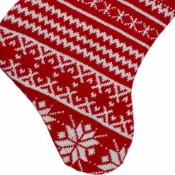 Northlight 22" Red And White Rustic Lodge Knit Christmas Stocking With Cuff -Northlight Shop northlight l35644 3 96531.1588350306
