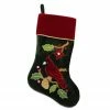 Northlight 20.5" Red And Green Cardinal Embroidered Christmas Stocking