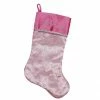 Northlight 21" Pink And Silver Glittered Princess Christmas Stocking With Cuff