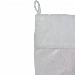 Northlight 20.5" Iridescent Glitter Snowflake Print Christmas Stocking With Faux Fur Cuff -Northlight Shop northlight l85453 4 32783.1665610423