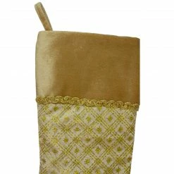 Northlight 20.5" Gold And Brown Glitter Star Print Christmas Stocking -Northlight Shop northlight l85467 1 74979.1588357551