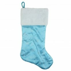 Northlight 21" Blue And White Glitter Snowflake Christmas Stocking