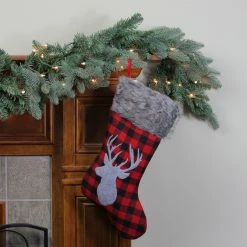Northlight 20.5" Red And Black Buffalo Plaid Reindeer Christmas Stocking -Northlight Shop northlight l85523 2 56364.1664033594