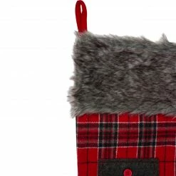 Northlight 20.5" Red And Black Plaid Christmas Stocking With Pocket And Faux Fur Cuff 7 Northlight 20.5" Red And Black Plaid Christmas Stocking With Pocket And Faux Fur Cuff -Northlight Shop northlight l85524 4 51980.1588362274