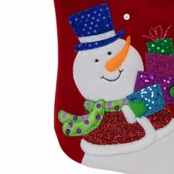 Northlight 20.5" Red And White Embroidered Snowman With Glitter Christmas Stocking 5 Northlight 20.5" Red And White Embroidered Snowman With Glitter Christmas Stocking -Northlight Shop northlight l85528 1 44025.1588349050