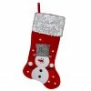 Northlight 20.5" Red And White Snowman Embroidered Christmas Stocking With Sequined Cuff