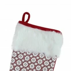 Northlight 20.5" Red And White Lace Christmas Stocking With Cuff -Northlight Shop northlight l85533 3 61078.1665610431