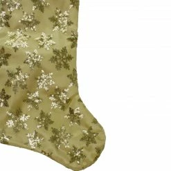 Northlight 20.5" Gold And White Sequin Snowflake Christmas Stocking -Northlight Shop northlight l85556 2 65774.1588355305