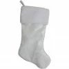 Northlight 20.5-Inch White Glitter Sheer Organza With A Faux Fur Cuff Christmas Stocking