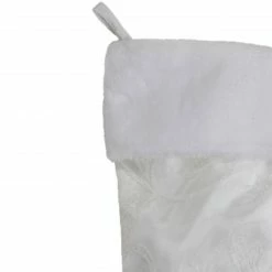 Northlight 20.5-Inch White Glitter Sheer Organza With A Faux Fur Cuff Christmas Stocking -Northlight Shop northlight l87968 2 sample 98774.1604110077
