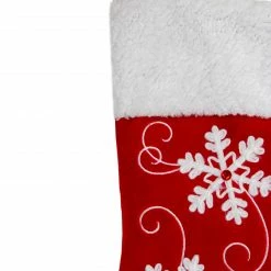 Northlight 20.5-Inch Red And White Velvet With White Snowflake Christmas Stocking -Northlight Shop northlight l87991 2 sample 90951.1665611635