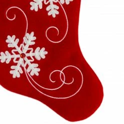 Northlight 20.5-Inch Red And White Velvet With White Snowflake Christmas Stocking -Northlight Shop northlight l87991 3 sample 80312.1665611635