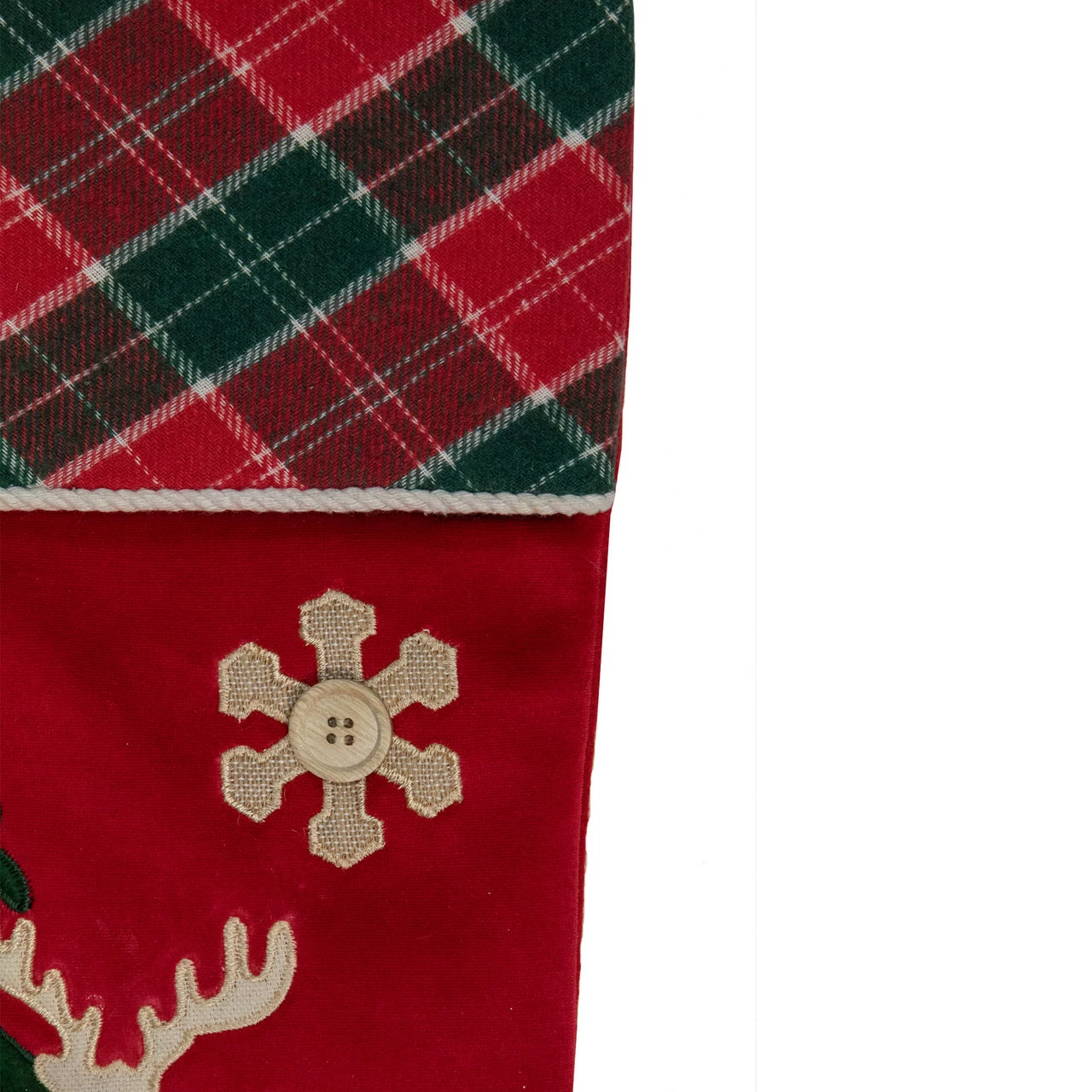 Northlight 20.5-Inch Red And Green Plaid Christmas Stocking With A Pine Tree And Moose 3 Northlight 20.5-Inch Red And Green Plaid Christmas Stocking With A Pine Tree And Moose - Image 3