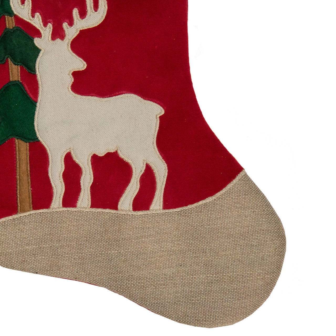 Northlight 20.5-Inch Red And Green Plaid Christmas Stocking With A Pine Tree And Moose 2 Northlight 20.5-Inch Red And Green Plaid Christmas Stocking With A Pine Tree And Moose - Image 2