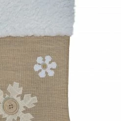 Northlight 20.5" Beige And Ivory Snowflake Embroidered Christmas Stocking -Northlight Shop northlight l88018 2 sample 53802.1604110080