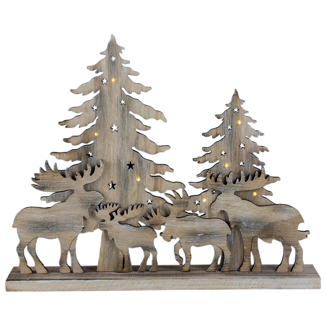 Northlight 13.5" LED Lighted Moose Family Christmas Tabletop Decoration 1 Northlight 13.5" LED Lighted Moose Family Christmas Tabletop Decoration