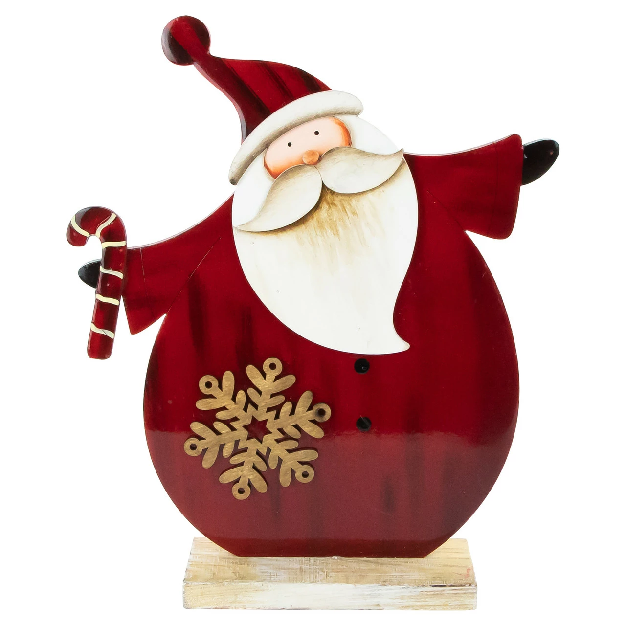 Northlight 12" Santa With Candy Cane Wooden Christmas Decoration 1 Northlight 12" Santa With Candy Cane Wooden Christmas Decoration
