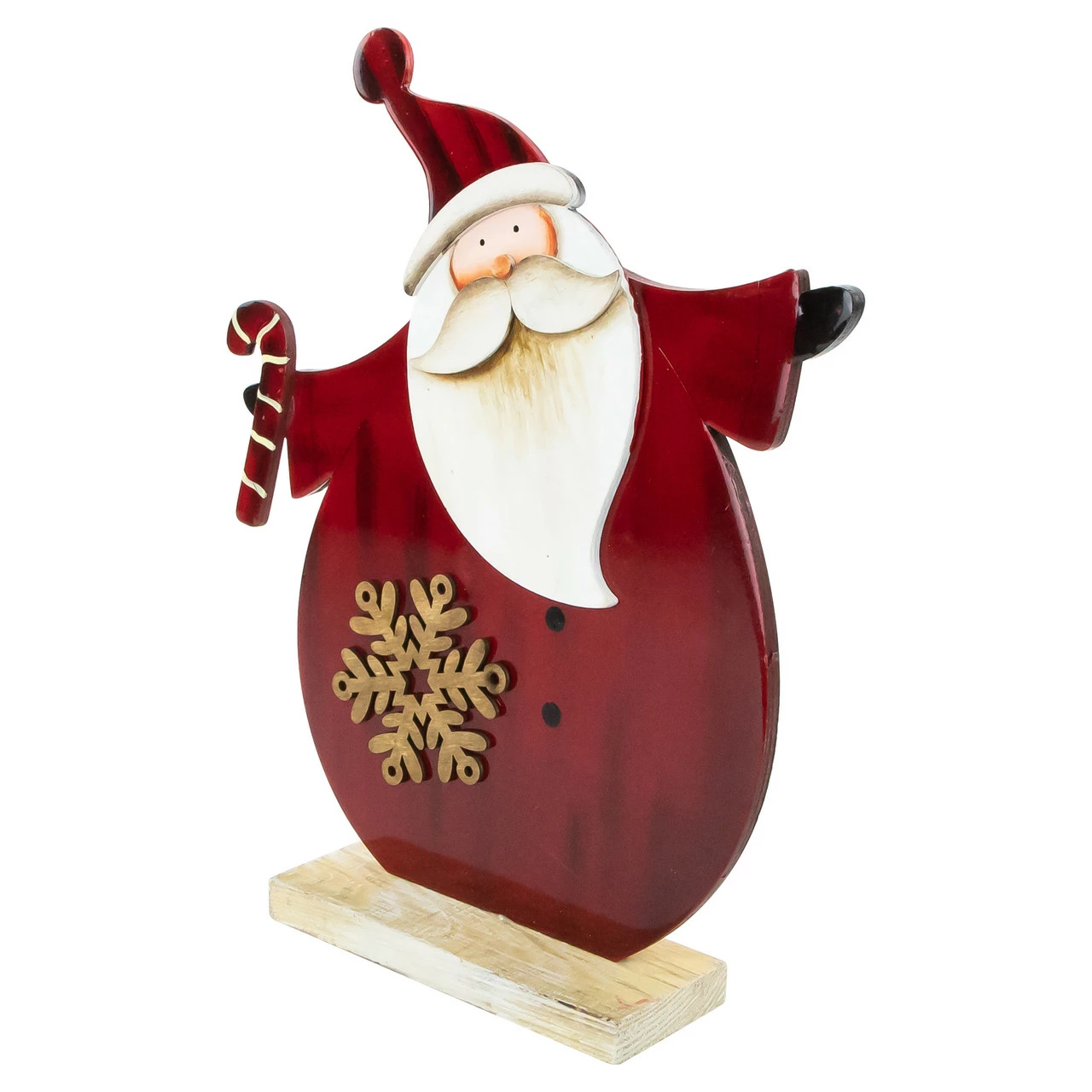 Northlight 12" Santa With Candy Cane Wooden Christmas Decoration 3 Northlight 12" Santa With Candy Cane Wooden Christmas Decoration - Image 3