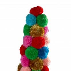 Northlight 23.75" Multi-Color Bohemian Wool Pom Pom Christmas Cone Tree -Northlight Shop northlight ls26229 01 57579.1588405430