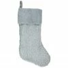 Northlight 20" Gray And Silver Faux Fur Christmas Stocking