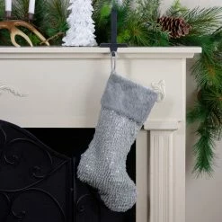 Northlight 20" Gray And Silver Faux Fur Christmas Stocking -Northlight Shop northlight lt90717 5 44230.1600996803