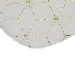 Northlight 20" Cream And Gold Faux Fur Geometric Pattern Christmas Stocking -Northlight Shop northlight lt90721 3 sample 40643.1664380282