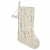Northlight 20" Cream And Gold Wood Grain Pattern Christmas Stocking