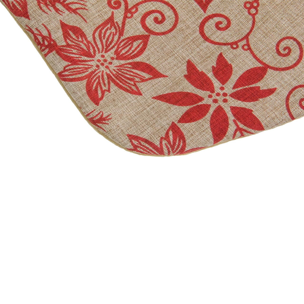 Northlight 20" Tan And Red Rustic Burlap Poinsettia Christmas Stocking 4 Northlight 20" Tan And Red Rustic Burlap Poinsettia Christmas Stocking - Image 4